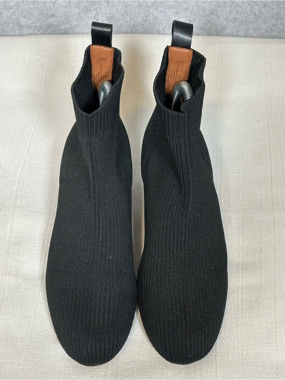 Kurt Geiger London Mini Elmer Slip-On Knit Ankle Booties-Black-JUNIOR Size 4